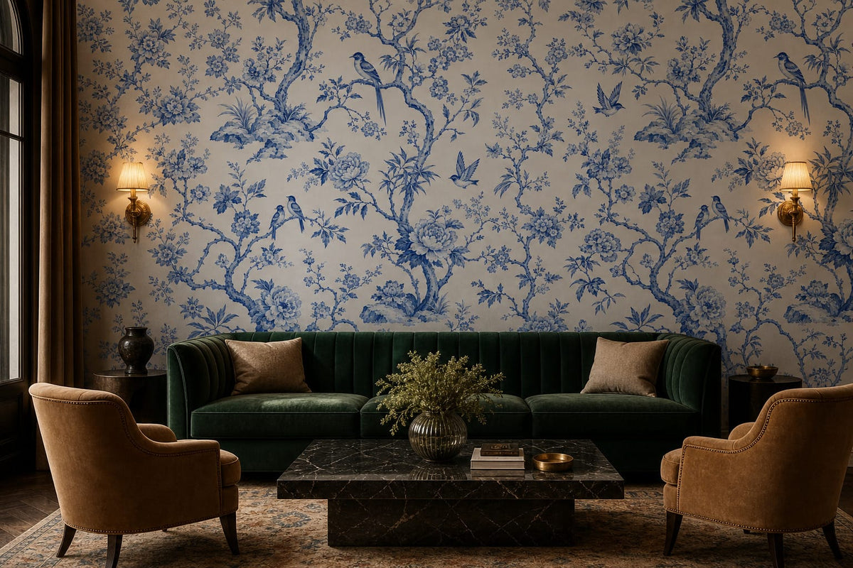 Blue Garden Wallpaper Mural product view