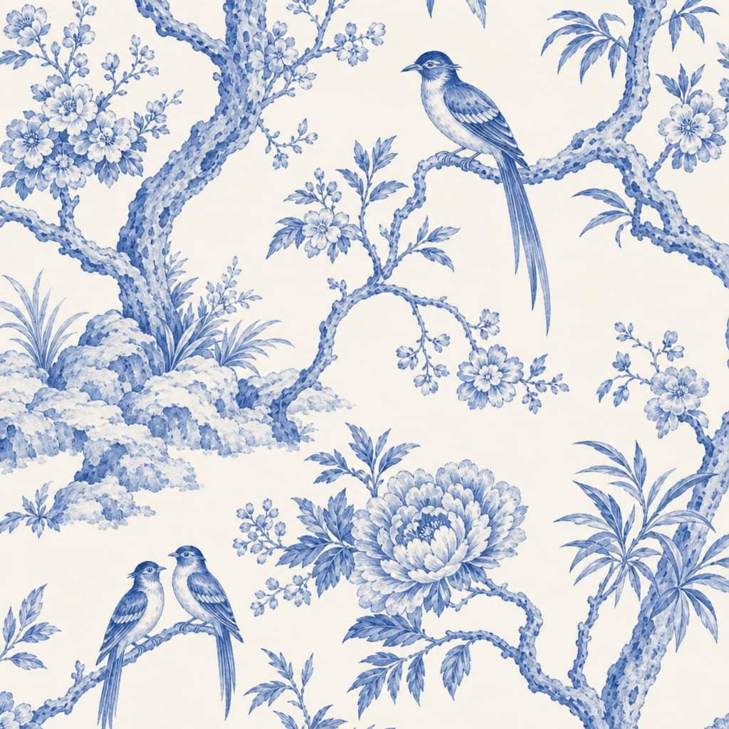 Blue Garden Wallpaper Mural product view