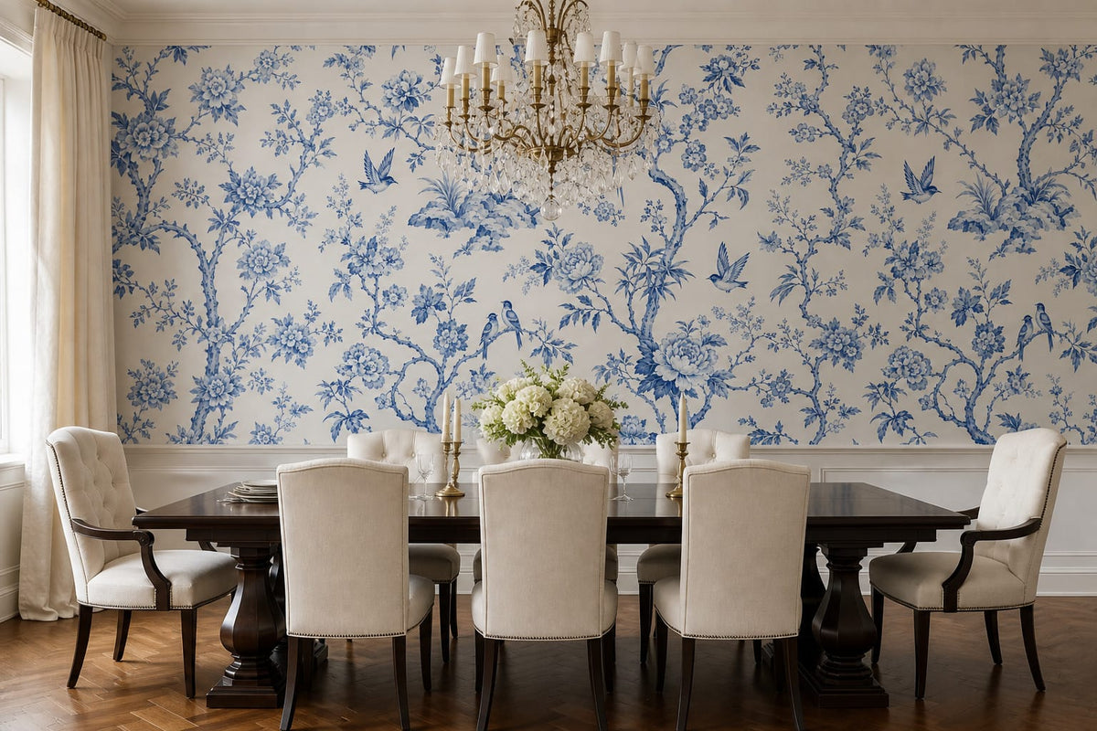 Blue Garden Wallpaper Mural product view
