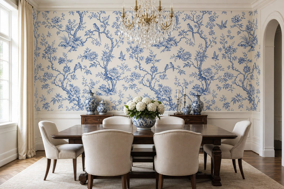 Blue Garden Wallpaper Mural product view