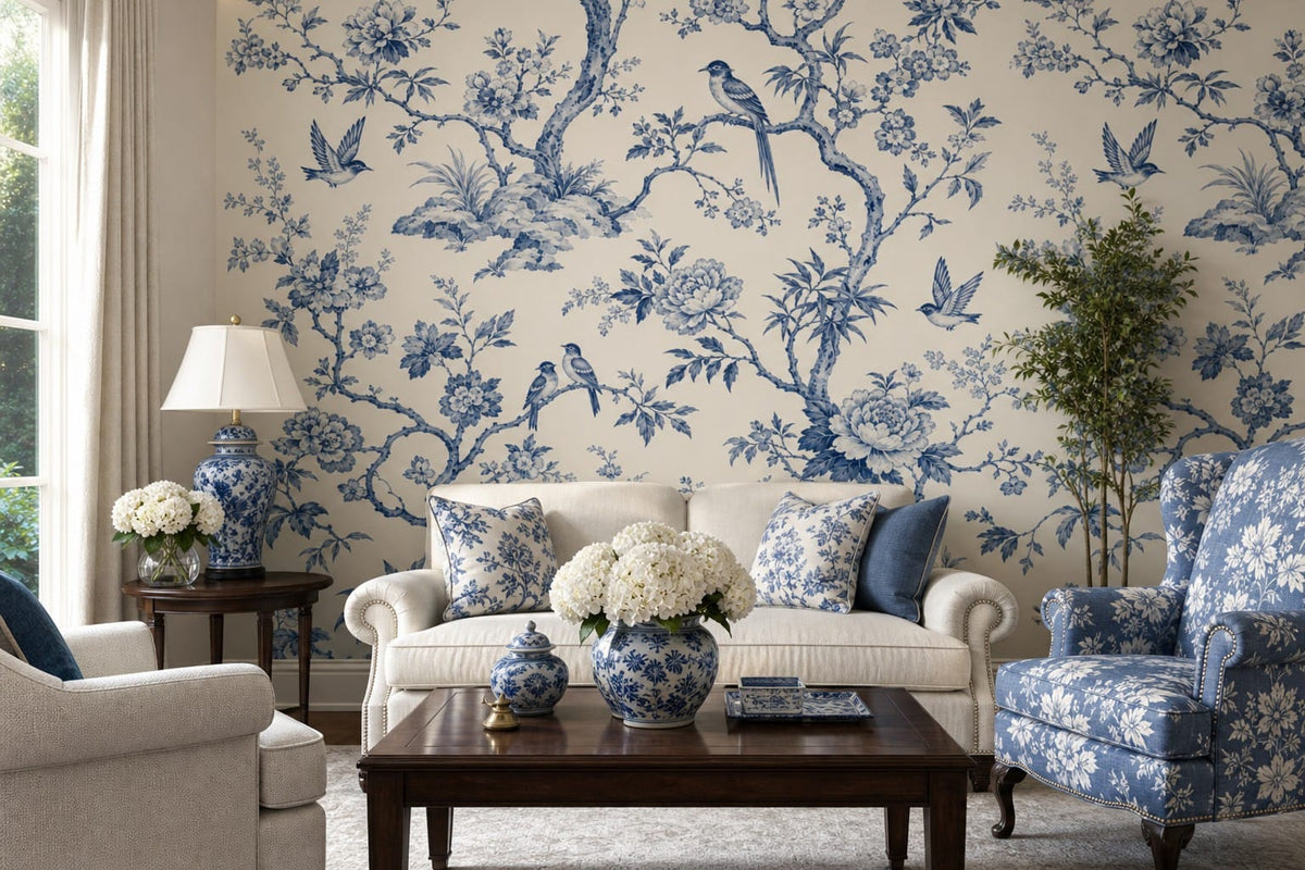 Blue Garden Wallpaper Mural product view