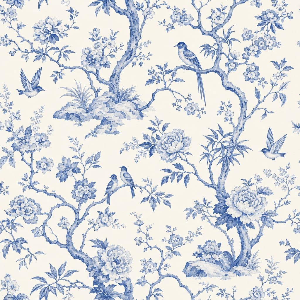 Blue Garden Wallpaper Mural product view