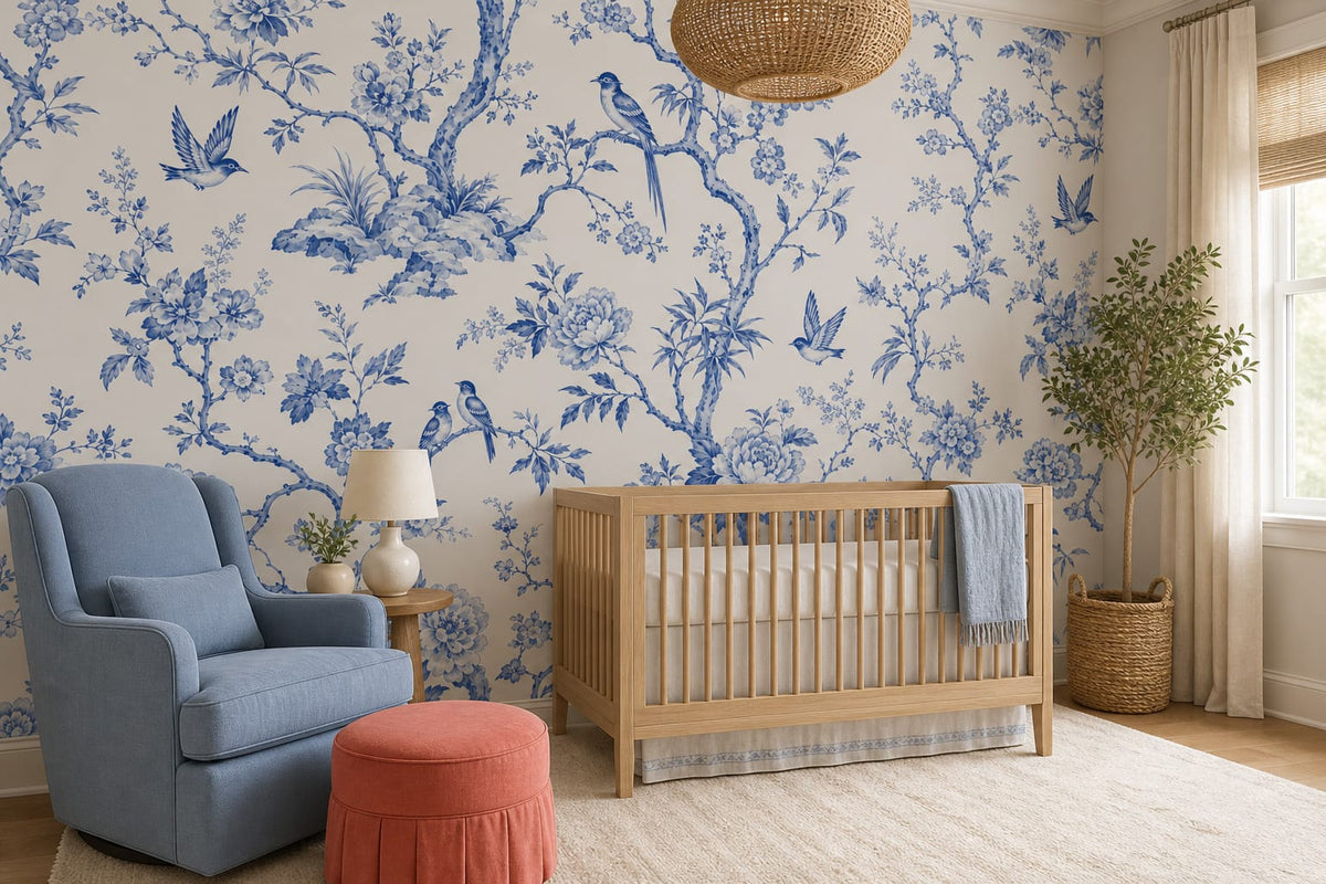 Blue Garden Wallpaper Mural product view