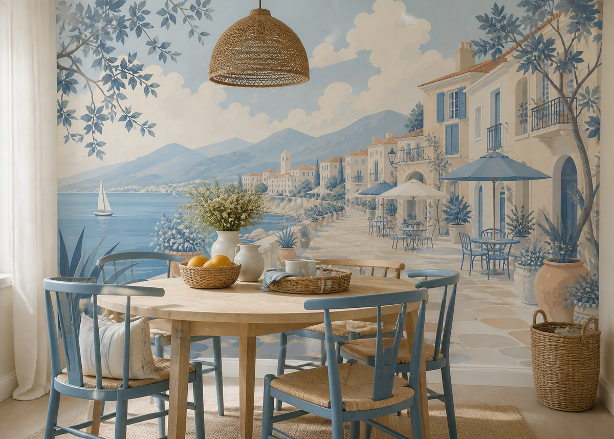 Blue Design Wallpaper Mural product view