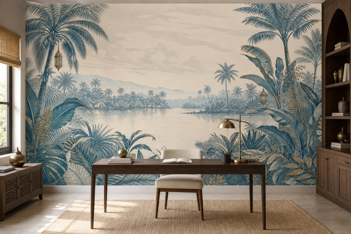 Blue Jungle Wallpaper Mural product view