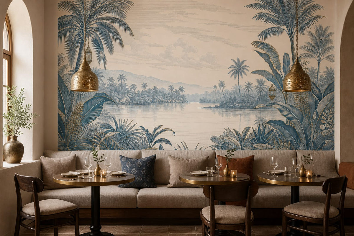 Blue Jungle Wallpaper Mural product view