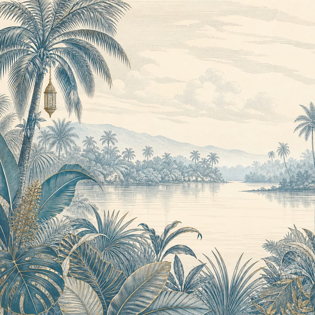 Blue Jungle Wallpaper Mural product view
