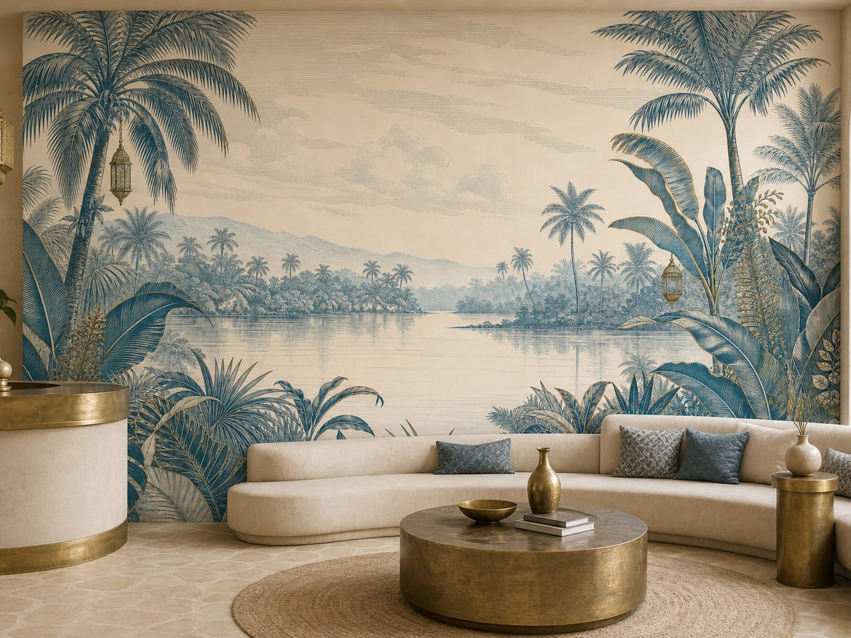 Blue Jungle Wallpaper Mural product view