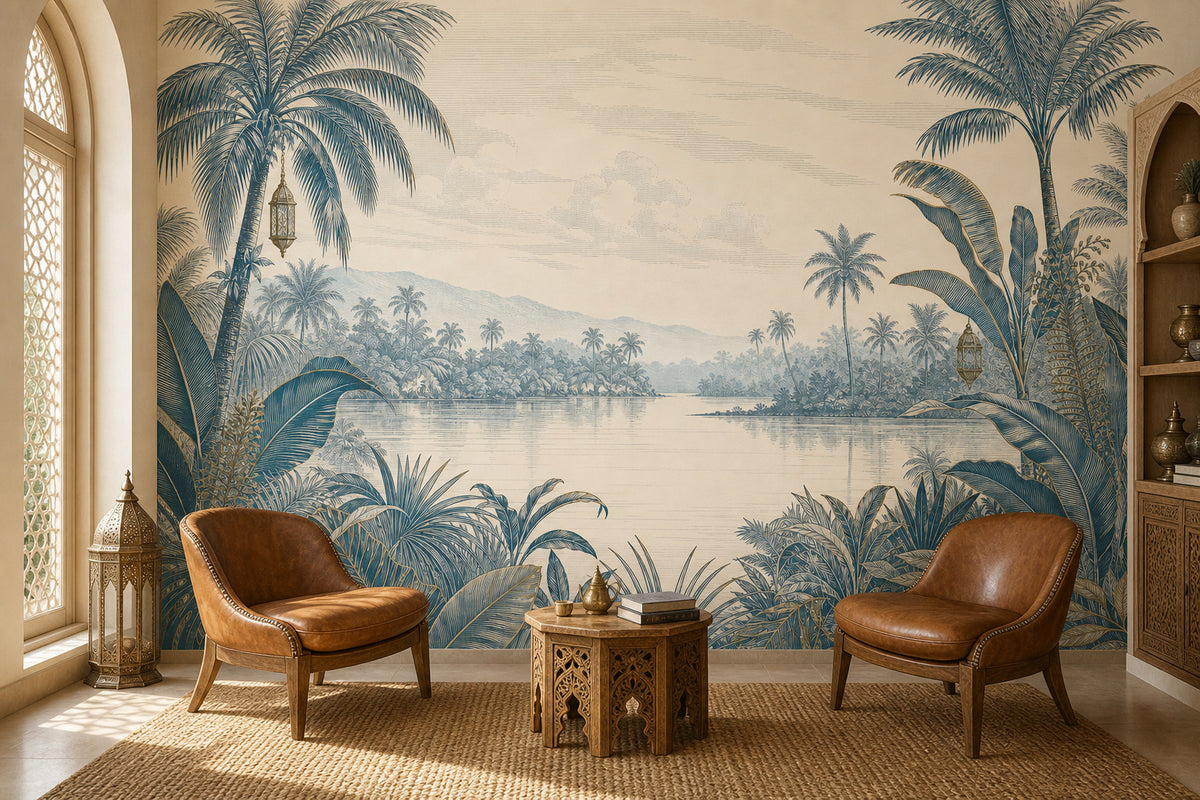 Blue Jungle Wallpaper Mural product view