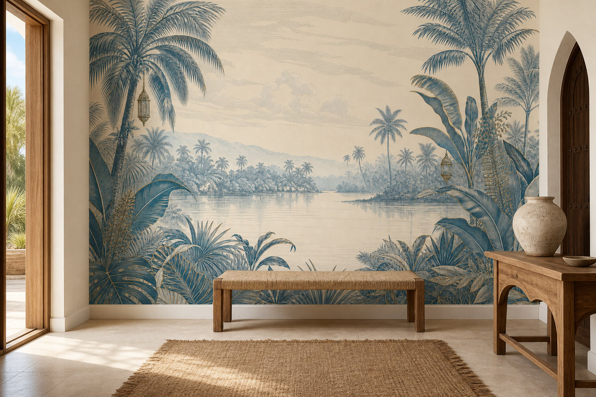 Blue Jungle Wallpaper Mural product view