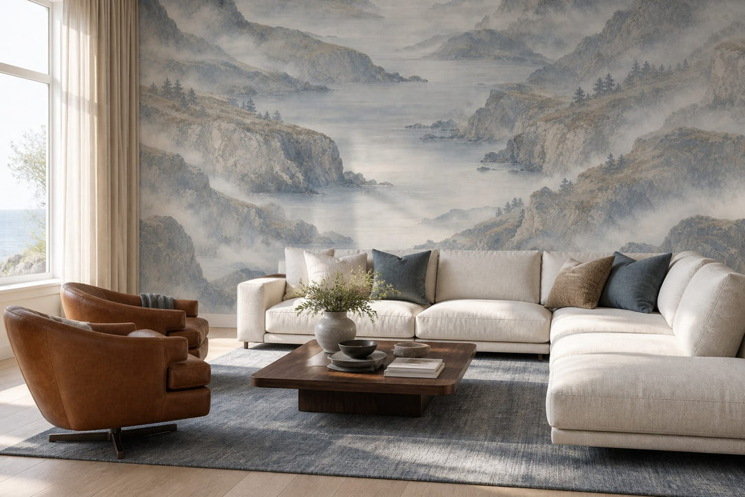 Blue Coastal Wallpaper Mural product view