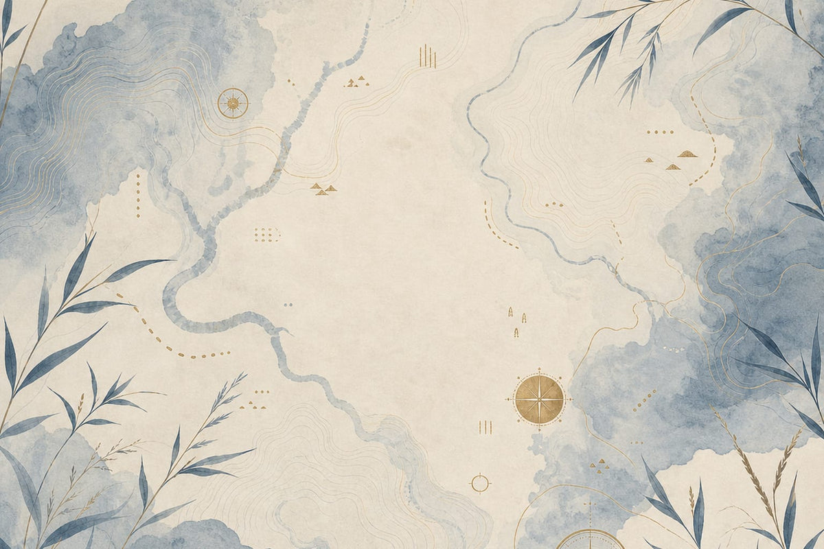 Blue Map Wallpaper Mural product view
