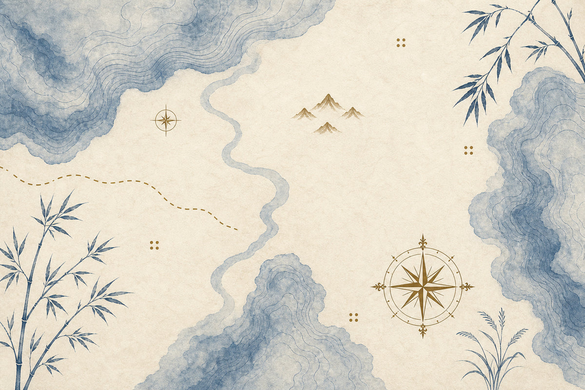 Blue Map Wallpaper Mural product view
