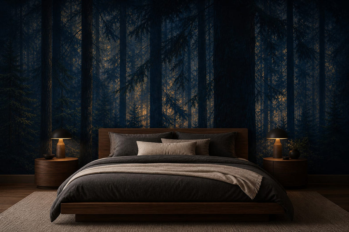Blue Pine Wallpaper Mural product view