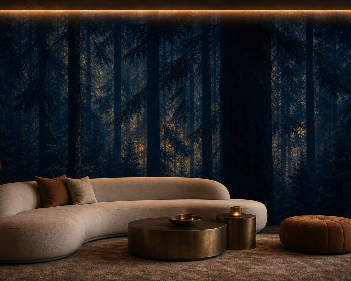 Blue Pine Wallpaper Mural product view