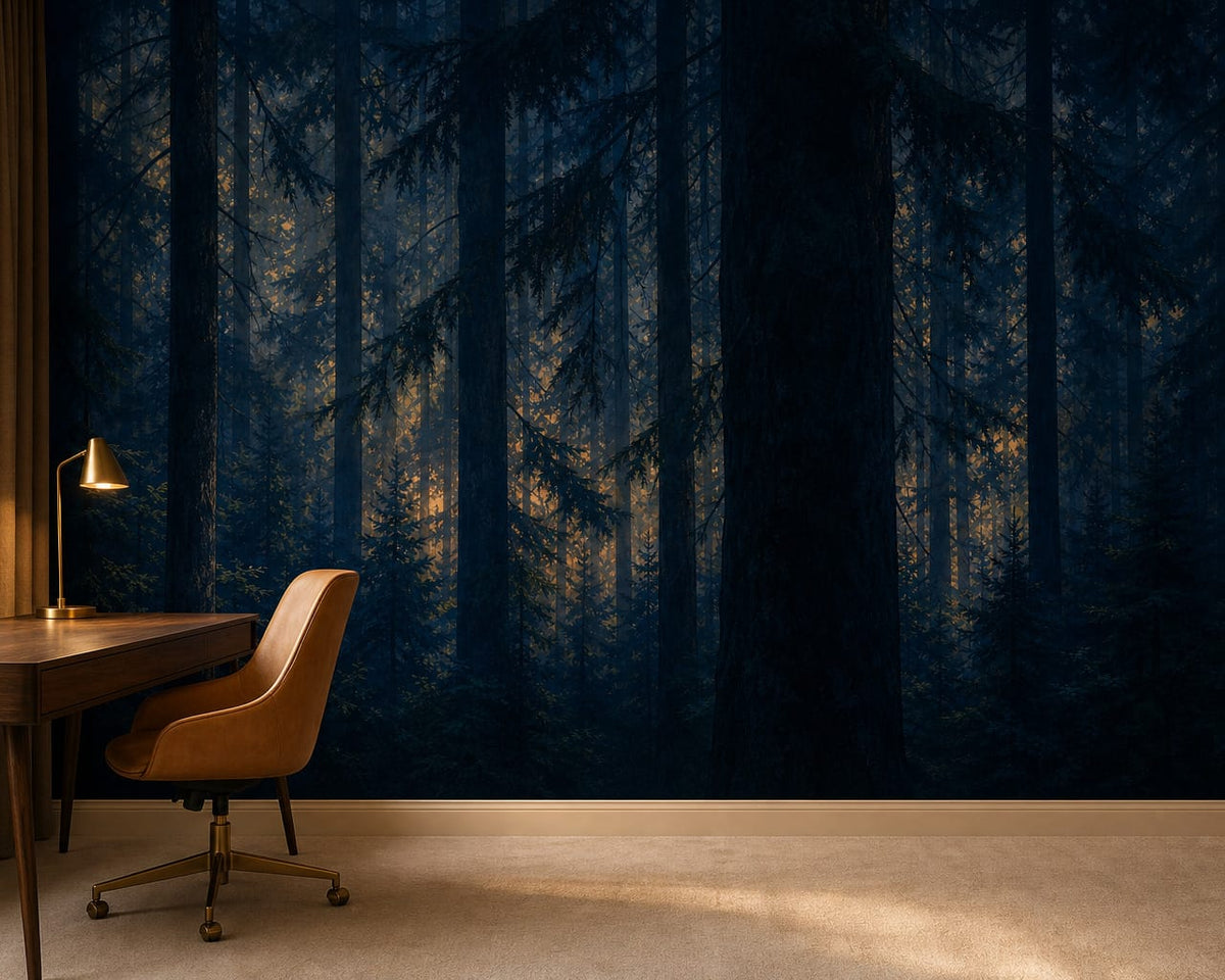 Blue Pine Wallpaper Mural product view