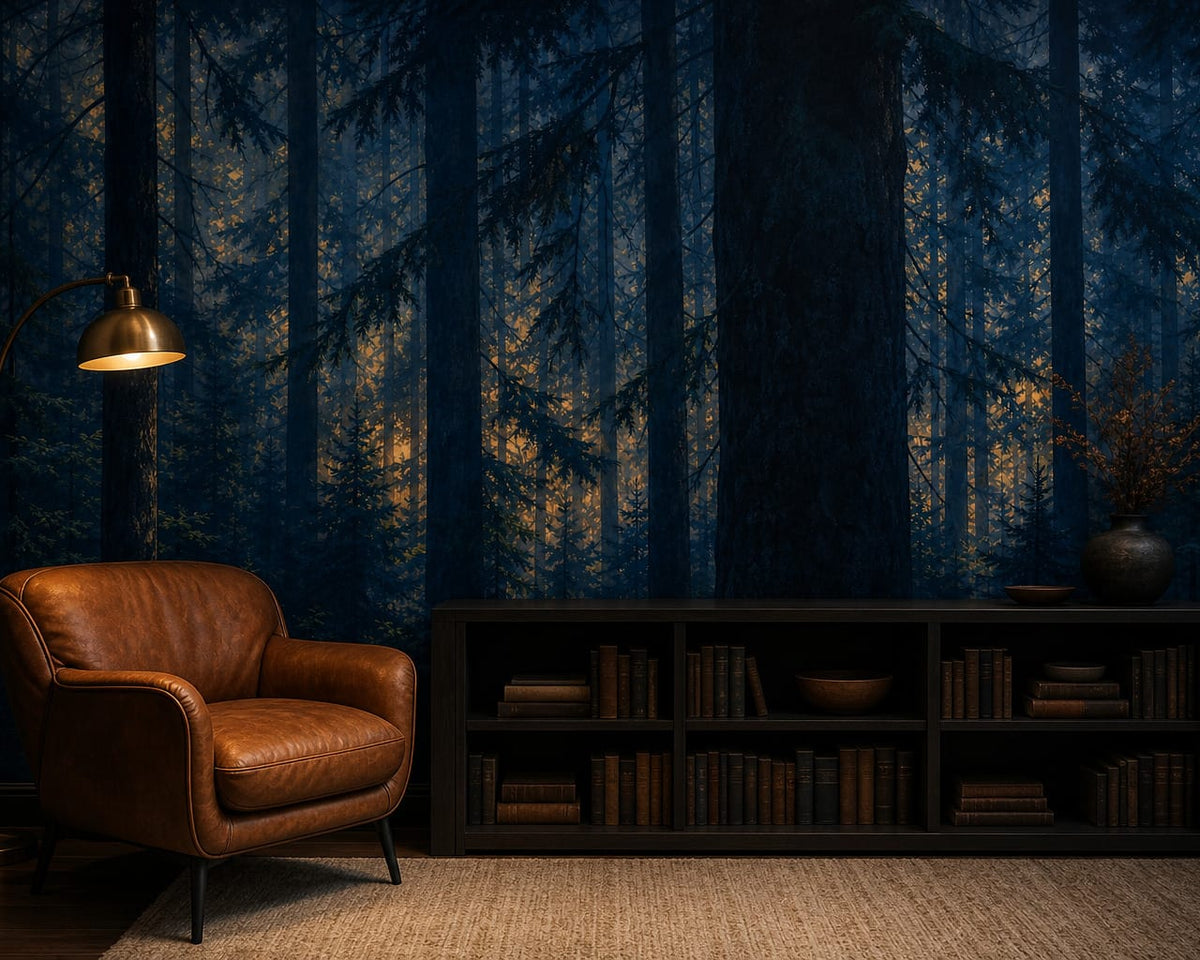 Blue Pine Wallpaper Mural product view