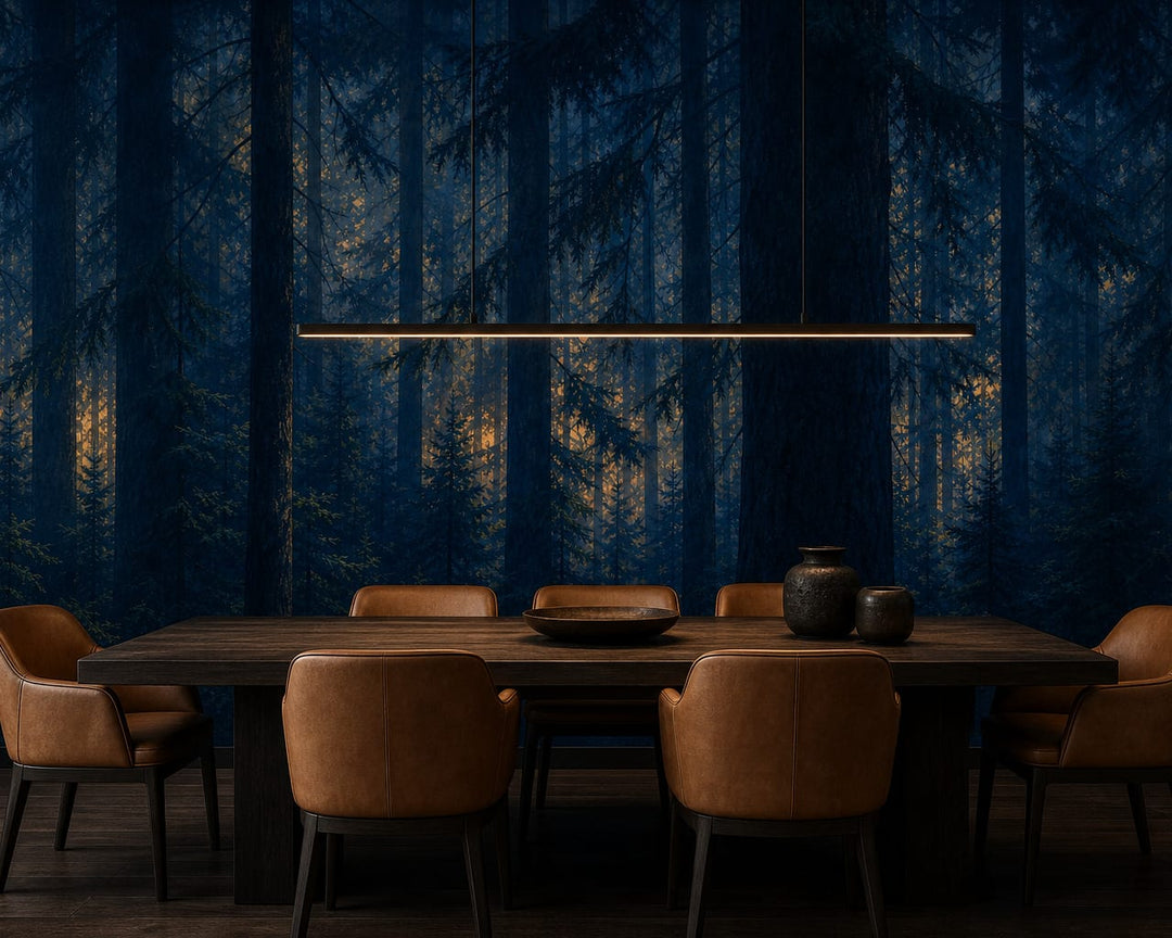 Blue Pine Wallpaper Mural product view