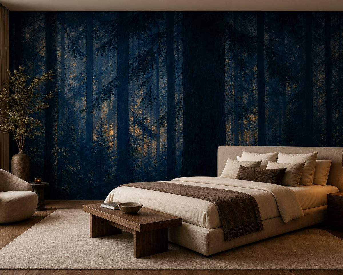 Blue Pine Wallpaper Mural product view