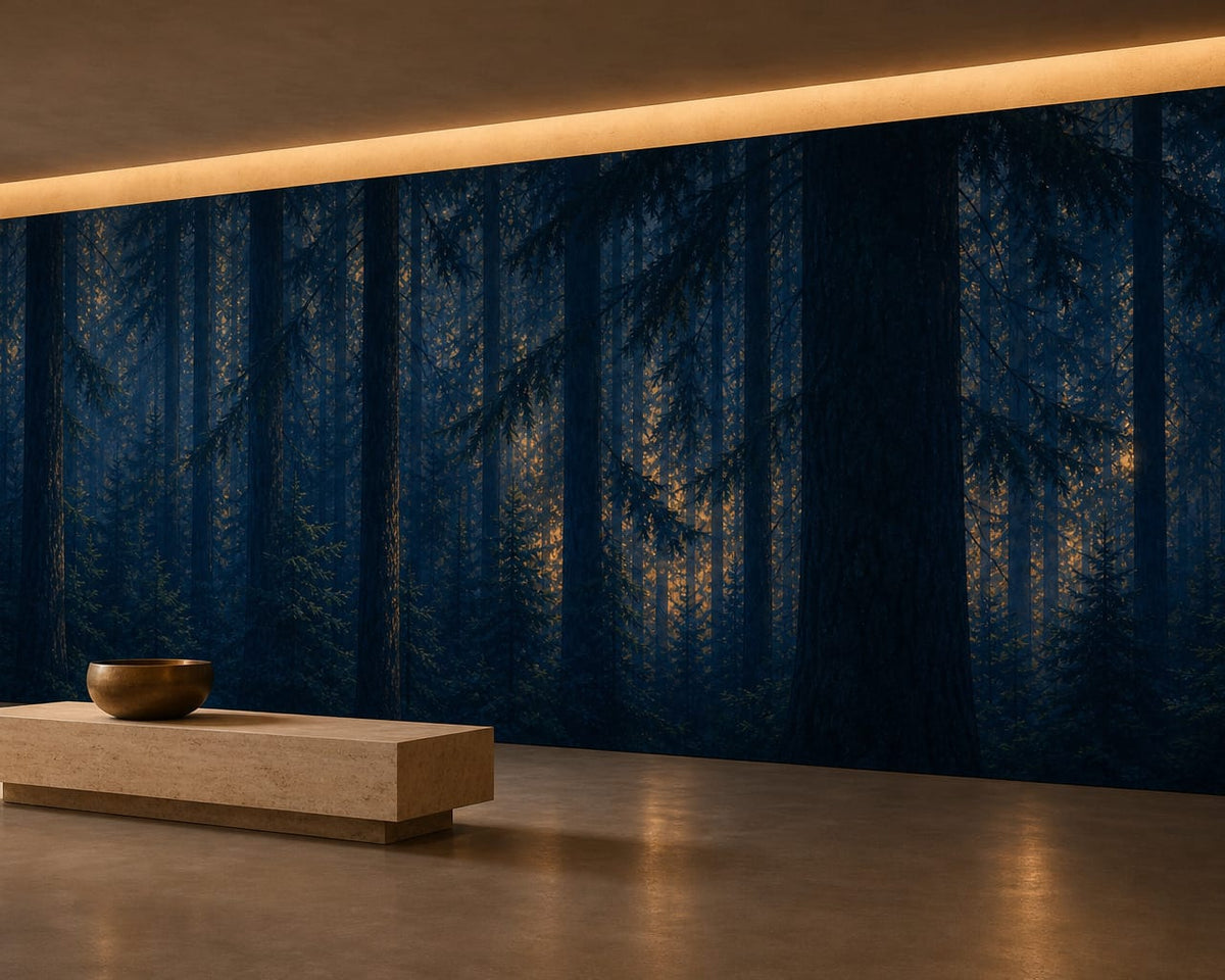 Blue Pine Wallpaper Mural product view
