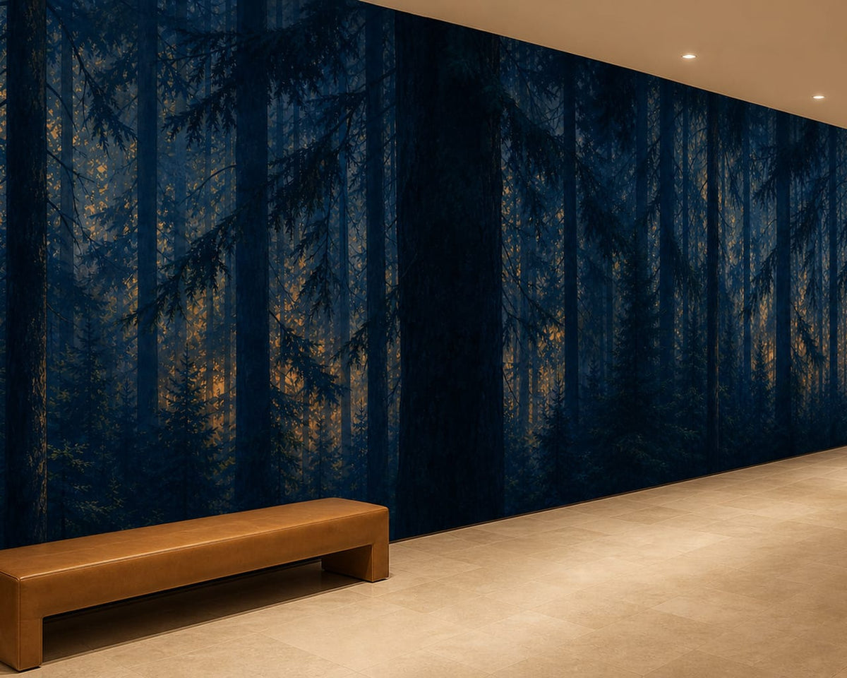 Blue Pine Wallpaper Mural product view