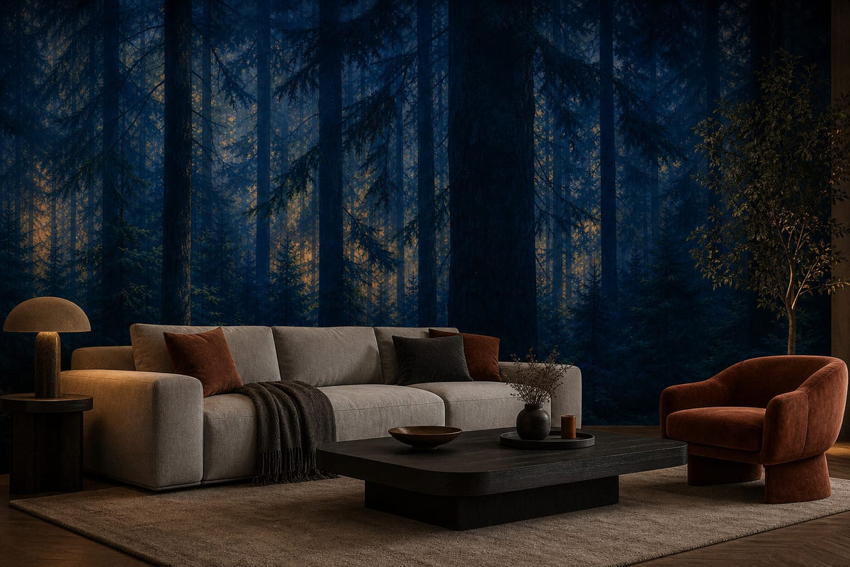 Blue Pine Wallpaper Mural product view