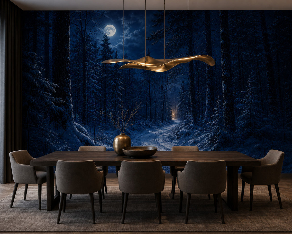 Blue Snow Wallpaper Mural product view