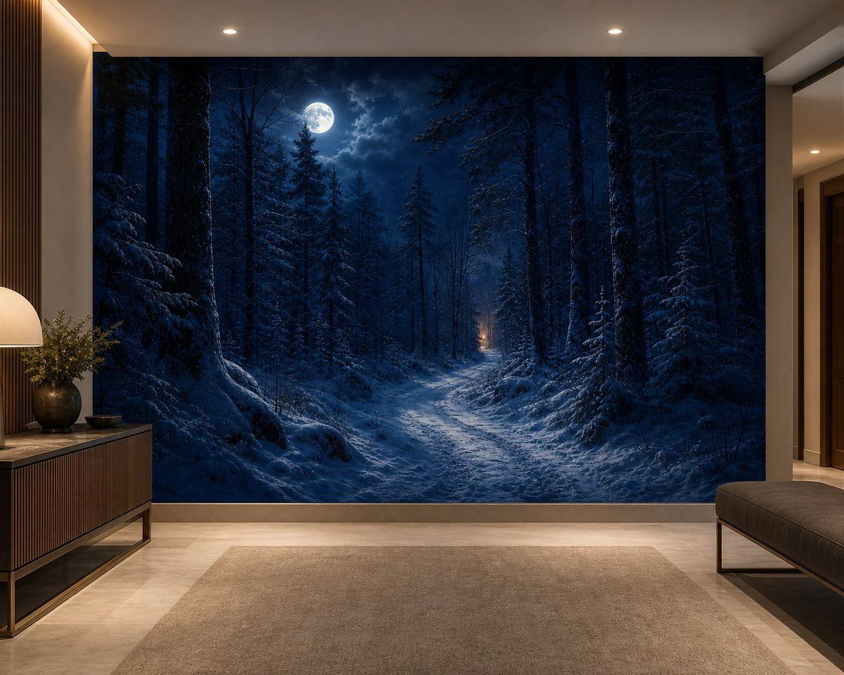 Blue Snow Wallpaper Mural product view