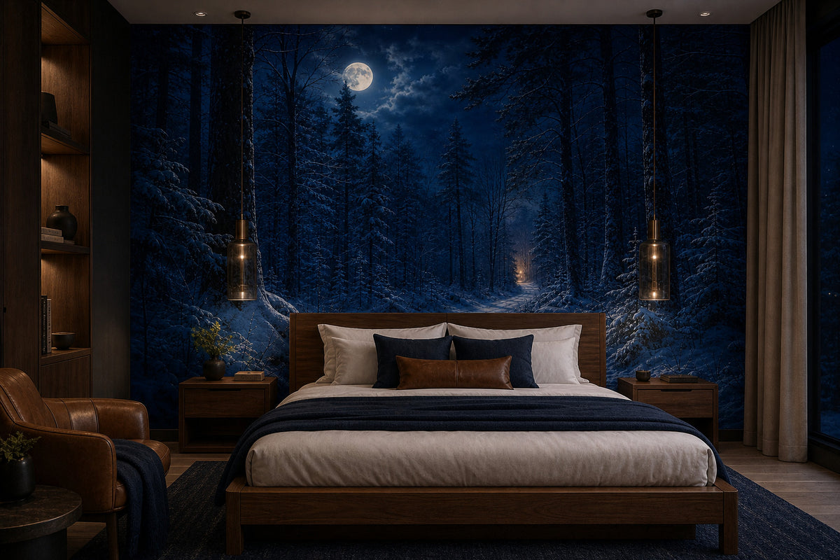 Blue Snow Wallpaper Mural product view