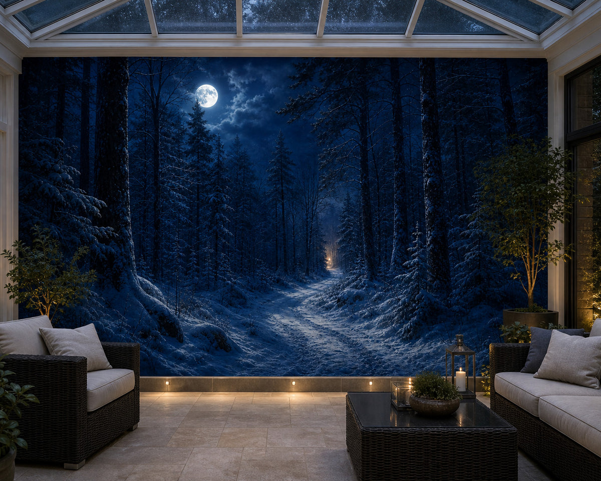 Blue Snow Wallpaper Mural product view