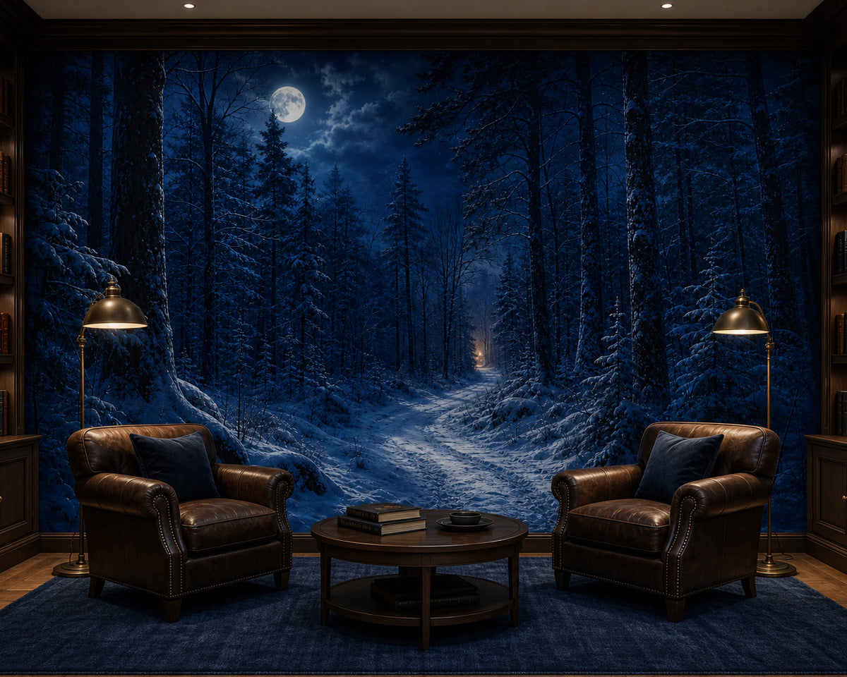 Blue Snow Wallpaper Mural product view