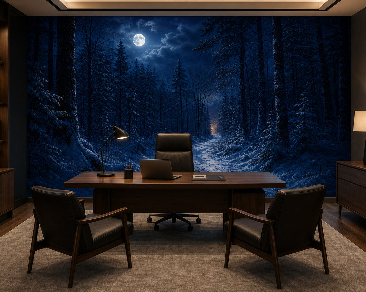 Blue Snow Wallpaper Mural product view