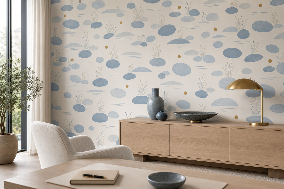 Blue Stone Wallpaper Mural product view