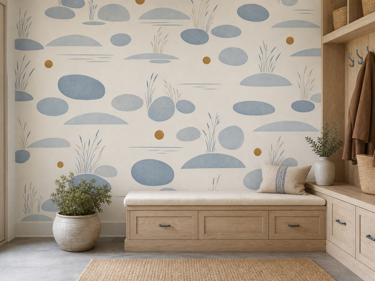 Blue Stone Wallpaper Mural product view