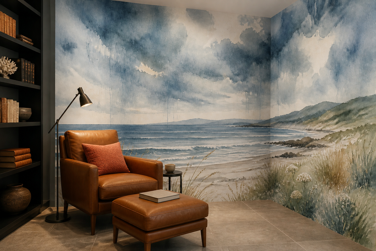 Blue Stormy Wallpaper Mural product view