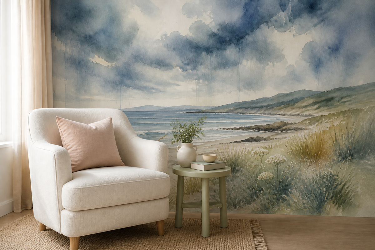 Blue Stormy Wallpaper Mural product view