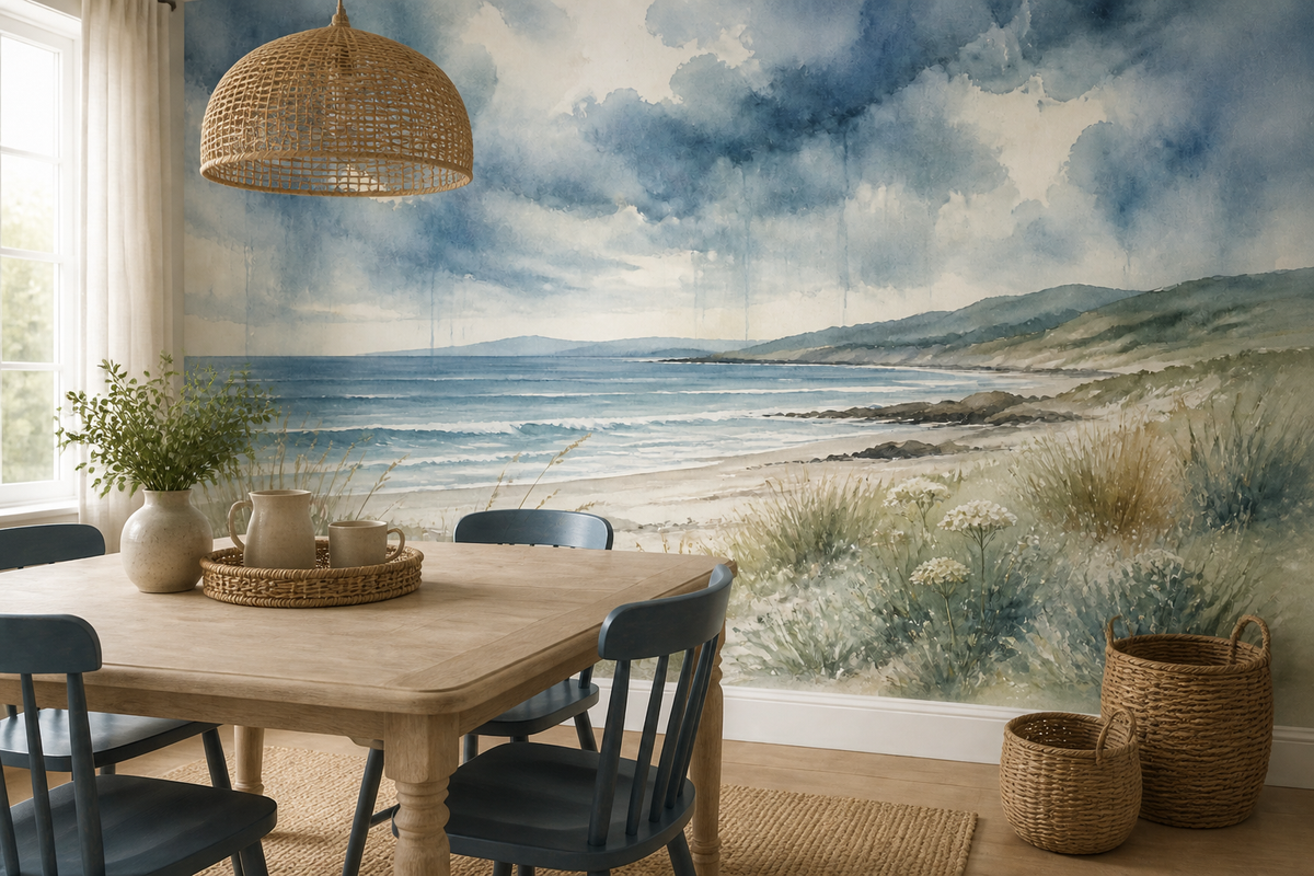 Blue Stormy Wallpaper Mural product view