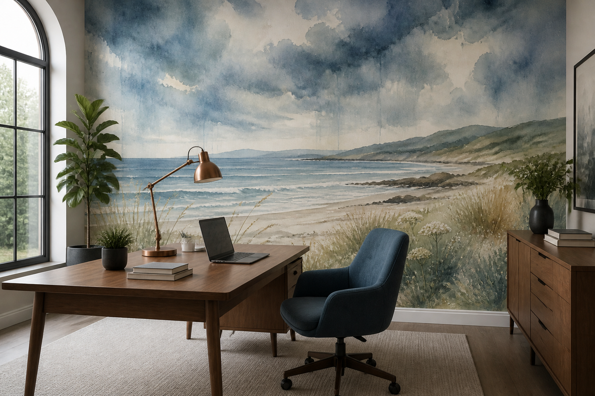Blue Stormy Wallpaper Mural product view