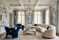 Blue And White Pagoda Landscape Wallpaper Mural