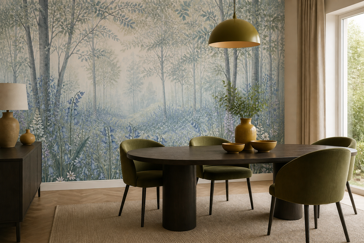 Blue Bluebell Wallpaper Mural product view