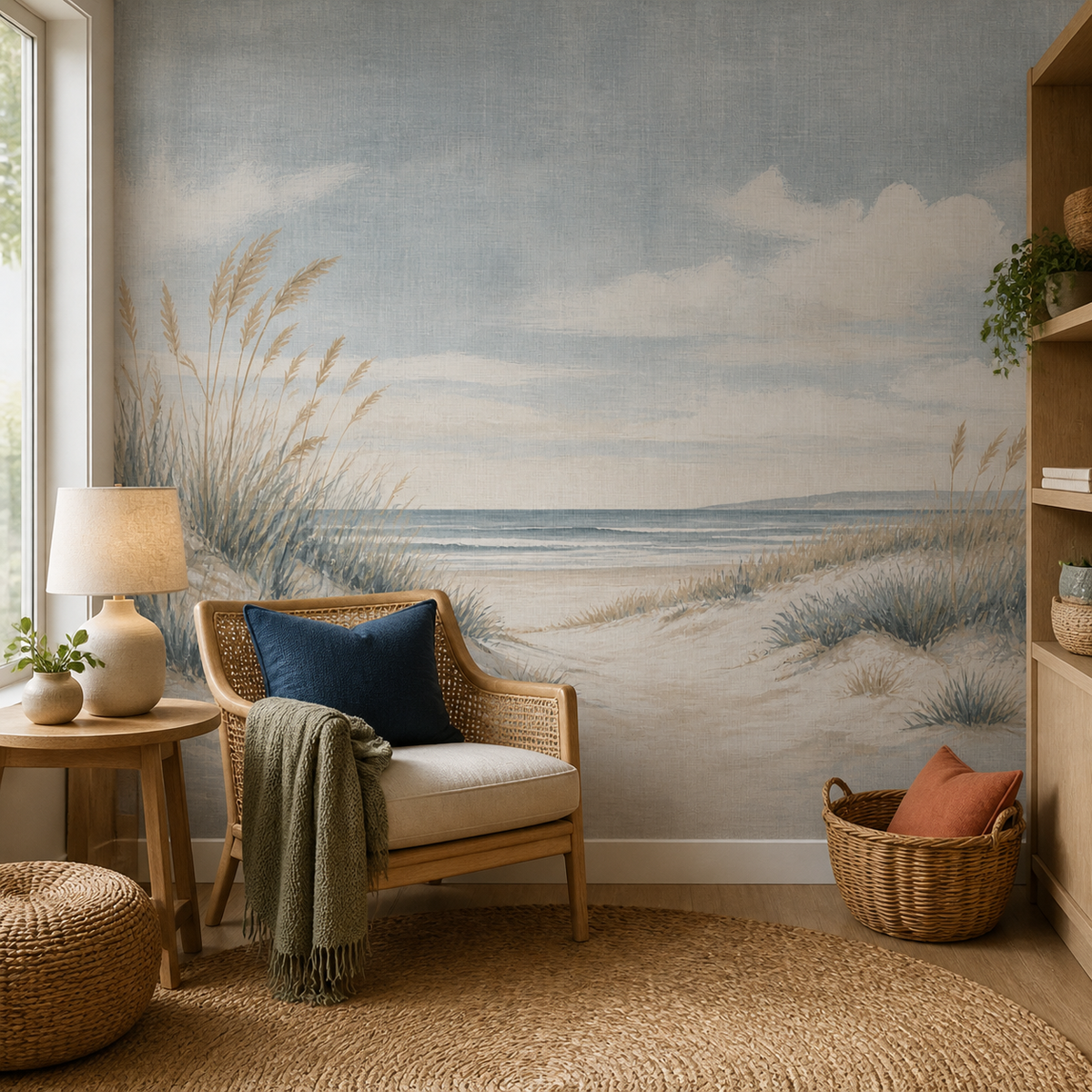 Blue Coastal Wallpaper Mural product view