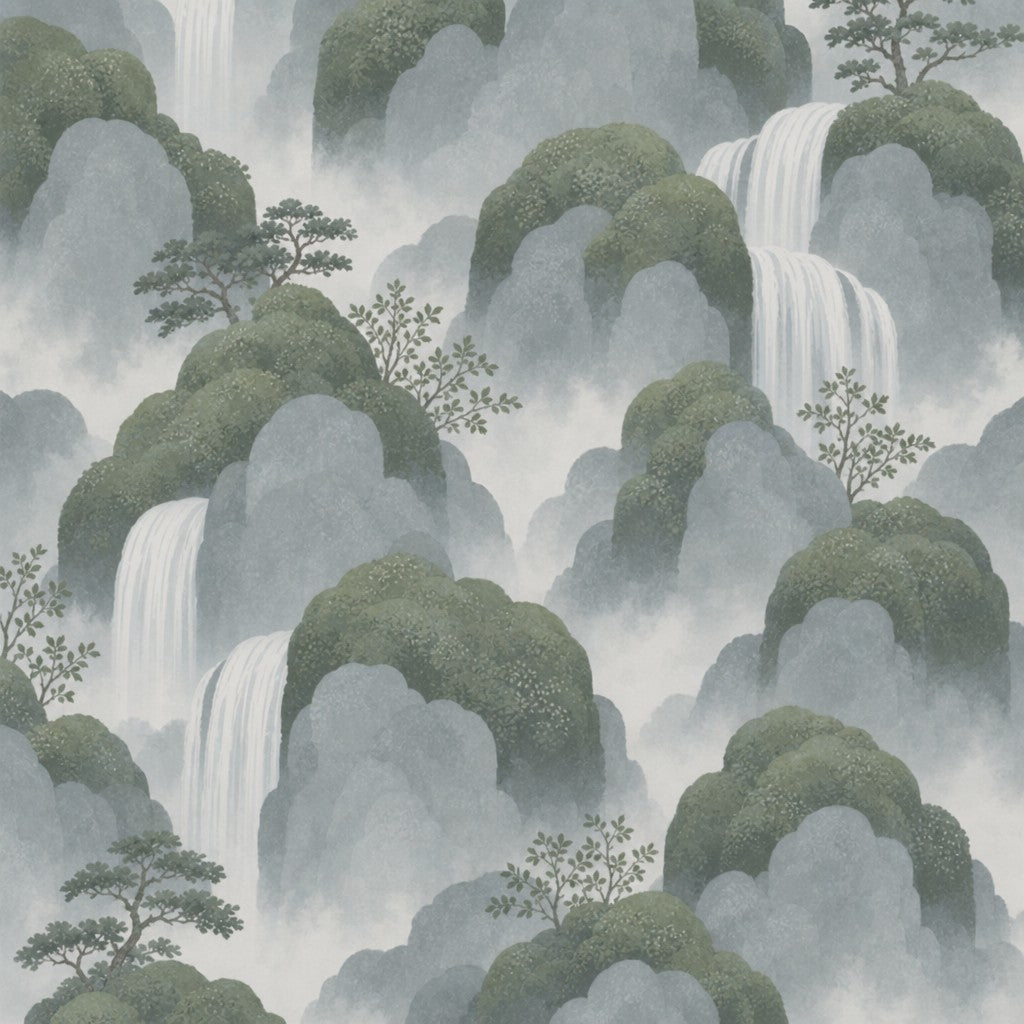 Blue Waterfall Wallpaper Mural product view