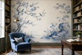 Blue White Wallpaper Mural