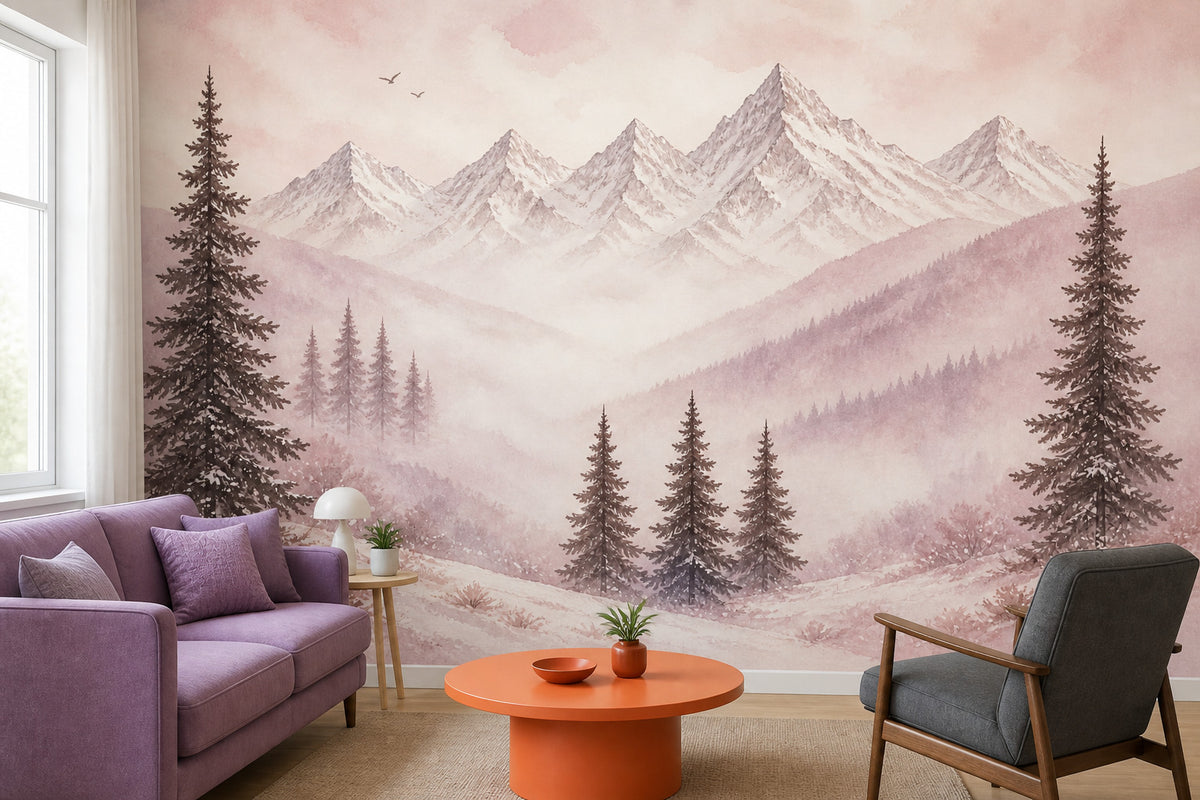 Blush Alpine Wallpaper Mural product view