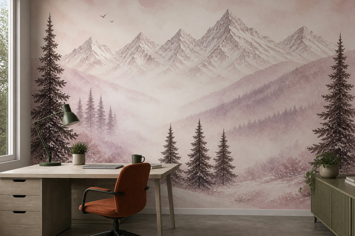 Blush Alpine Wallpaper Mural product view