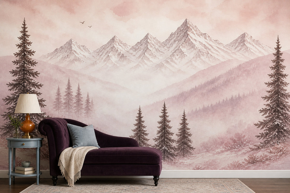 Blush Alpine Wallpaper Mural product view