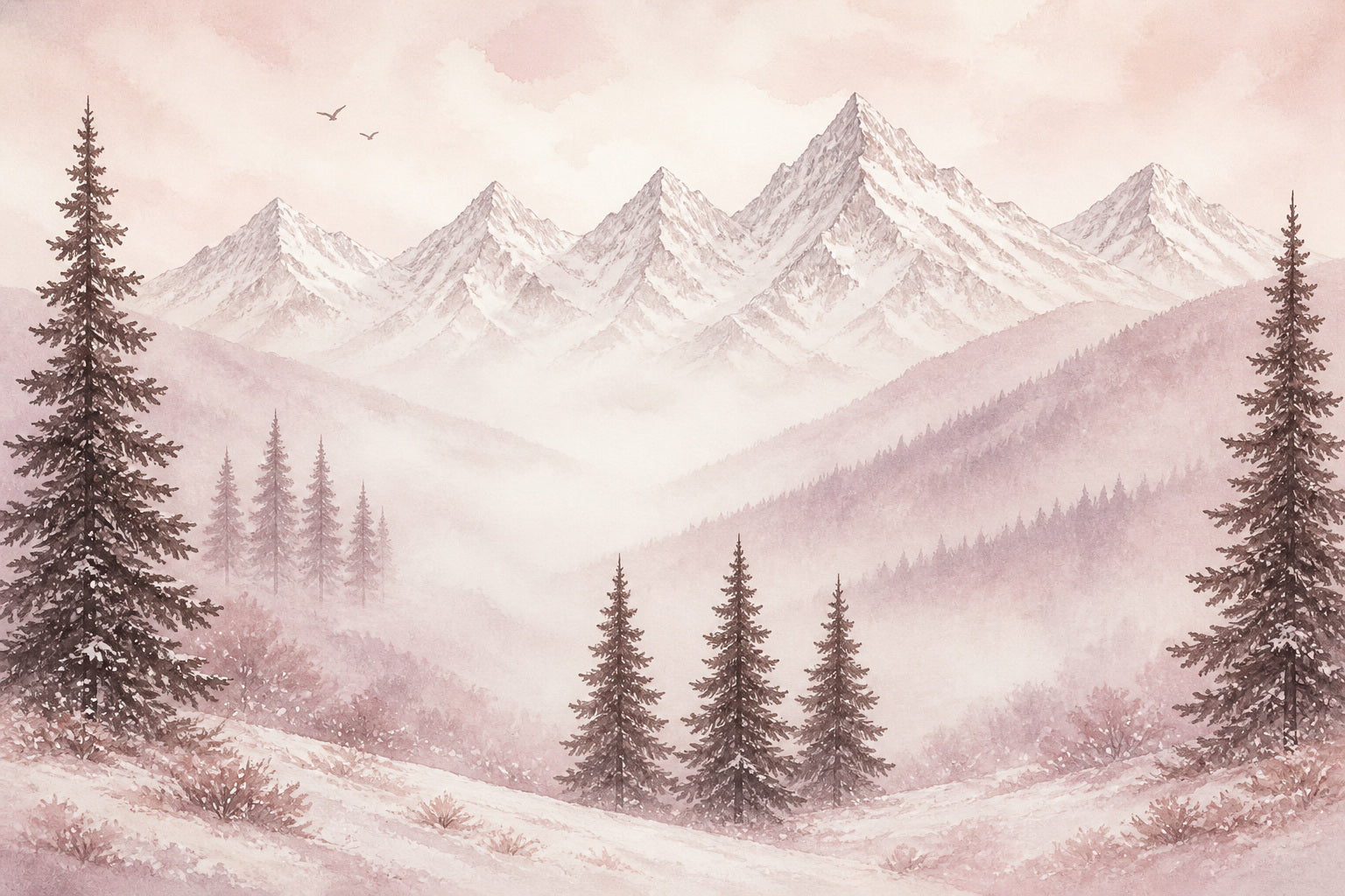 Blush Alpine Wallpaper Mural