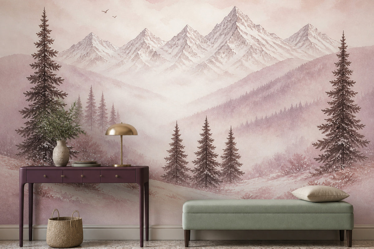 Blush Alpine Wallpaper Mural product view