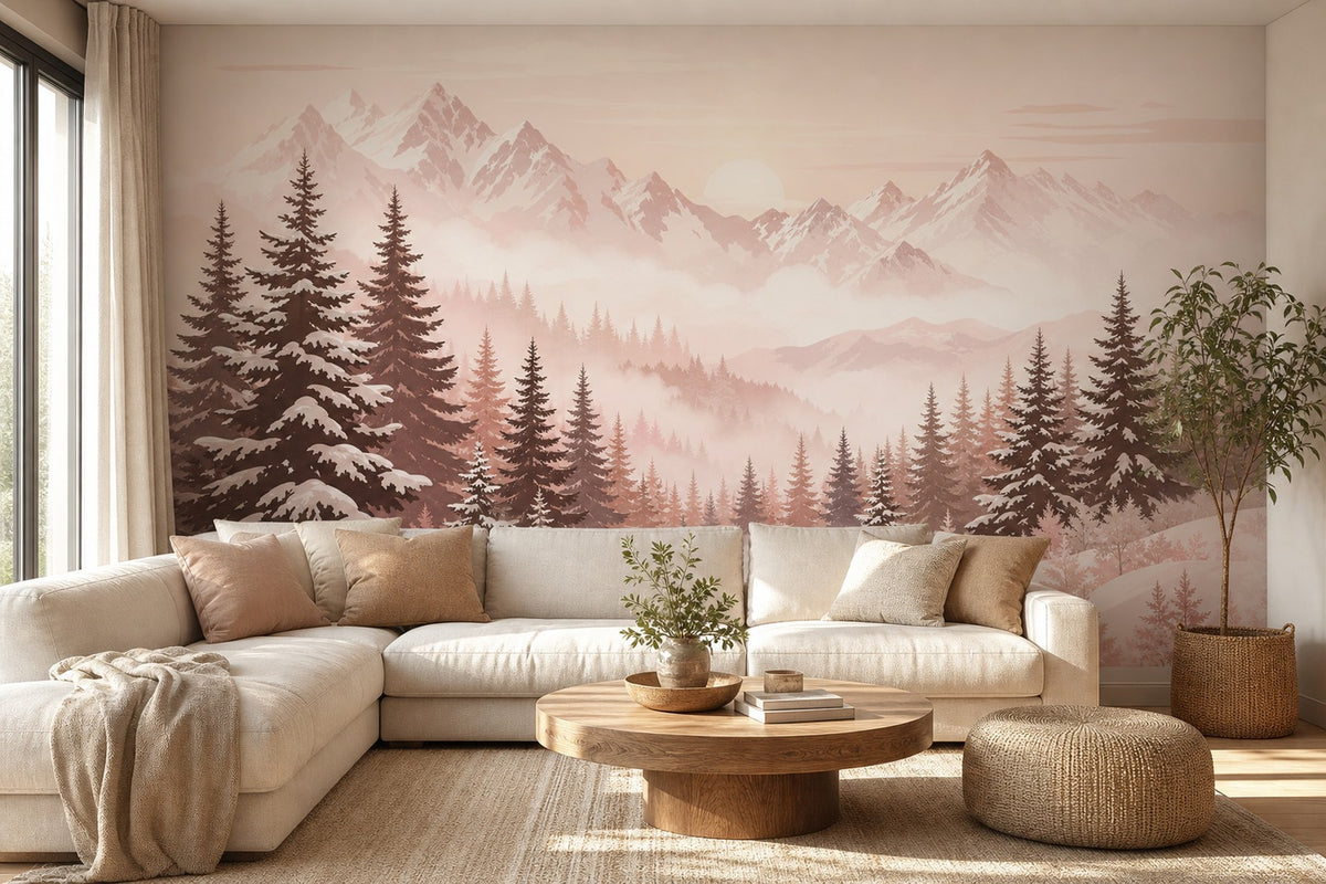 Blush Alpine Wallpaper Mural product view