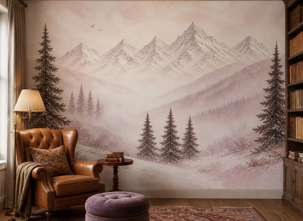 Blush Alpine Wallpaper Mural product view
